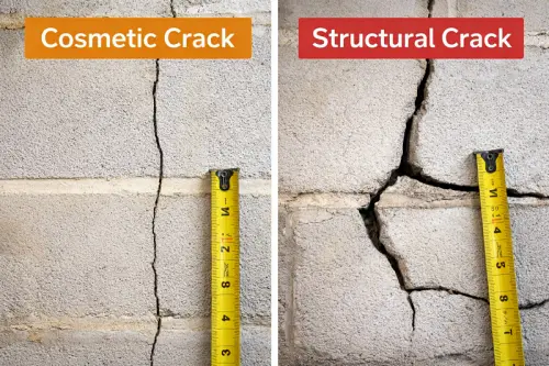Cosmetic vs structural foundation cracks